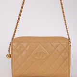Chanel 1995 Beige Caviar Camera Bag 24K GP