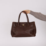 Chanel 2005 Chocolate Executive Cerf Medium Tote 24K GP