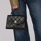 Chanel 1994 Lambskin Kelly Flap Handle Bag 24K GP