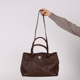Chanel 2005 Chocolate Executive Cerf Medium Tote 24K GP