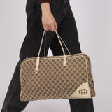 Gucci Beige GG Canvas New Britt Boston Bag