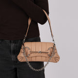 Gucci Nude Calfskin Small Horsebit Chain Shoulder Bag