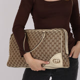 Gucci Beige GG Canvas New Britt Boston Bag