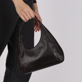 Prada 2003 Chocolate Brown Nappa Asymmetrical Small Hobo
