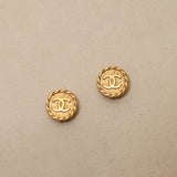 Chanel 1994 Medallion Clip-On Earrings 24K GP