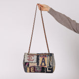 Limited Edition Chanel 2012 Mix Media Patchwork Jumbo Single Flap Bag