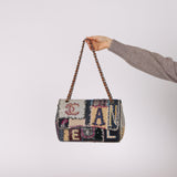 Limited Edition Chanel 2012 Mix Media Patchwork Jumbo Single Flap Bag