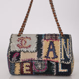 Limited Edition Chanel 2012 Mix Media Patchwork Jumbo Single Flap Bag