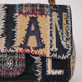 Limited Edition Chanel 2012 Mix Media Patchwork Jumbo Single Flap Bag