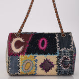 Limited Edition Chanel 2012 Mix Media Patchwork Jumbo Single Flap Bag