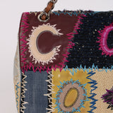 Limited Edition Chanel 2012 Mix Media Patchwork Jumbo Single Flap Bag