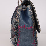 Limited Edition Chanel 2012 Mix Media Patchwork Jumbo Single Flap Bag