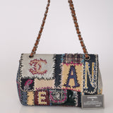 Limited Edition Chanel 2012 Mix Media Patchwork Jumbo Single Flap Bag
