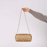 Chanel 2008 Gold Satin Precious Jewels East West Flap Bag