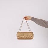 Chanel 2008 Gold Satin Precious Jewels East West Flap Bag