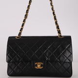 Chanel 1987 Lambskin Medium Classic Double Flap Bag 24K GP
