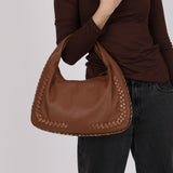 Rare Bottega Veneta Cognac Intrecciato Anaconda Trim Medium Hobo