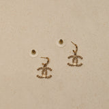 Chanel 2022 CC Milgrain Pearl Earrings GHW