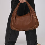 Rare Bottega Veneta Cognac Intrecciato Anaconda Trim Medium Hobo