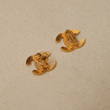 Chanel 1989 CC Clip-On Earrings 24K GP