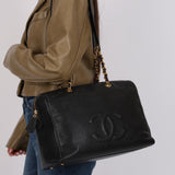 Chanel 1995 Medium Caviar Timeless Zip Tote 24K GP