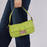 Fendi Lime Green Leather Baguette Bag