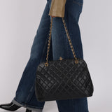 Chanel 1997 Caviar Top Turnlock Kisslock Shoulder Bag 24K GP