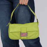 Fendi Lime Green Leather Baguette Bag
