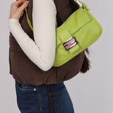 Fendi Lime Green Leather Baguette Bag
