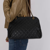 Chanel 1997 Caviar Top Turnlock Kisslock Shoulder Bag 24K GP