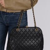 Chanel 1997 Caviar Top Turnlock Kisslock Shoulder Bag 24K GP