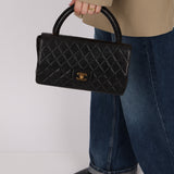 Chanel 1996 Lambskin Parent Kelly East West Top Handle Bag 24K GP