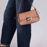 Fendi Metallic Rose Gold Selleria Mini Mamma