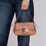 Fendi Metallic Rose Gold Selleria Mini Mamma