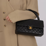 Chanel 1996 Lambskin Parent Kelly East West Top Handle Bag 24K GP