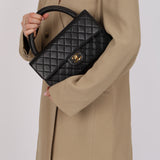 Chanel 1996 Lambskin Parent Kelly East West Top Handle Bag 24K GP