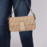 Fendi Wool Zucca Selleria Baguette
