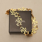 Chanel 1980s Logo Gold 10-Strand Necklace 24K GP
