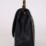 Chanel 1991 Navy Lambskin Curve Medium Flap Bag 24K GP