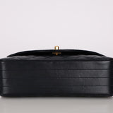 Chanel 1991 Navy Lambskin Curve Medium Flap Bag 24K GP