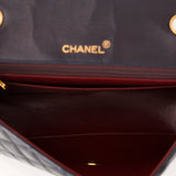 Chanel 1991 Navy Lambskin Curve Medium Flap Bag 24K GP