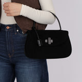 Gucci Black Felt Turnlock Top Handle Bag