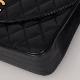 Chanel 1991 Navy Lambskin Curve Medium Flap Bag 24K GP