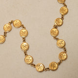 Chanel 1990s CC Medallion Coin Necklace 24K GP
