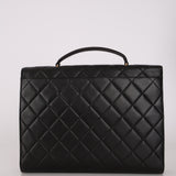 Ultra-Rare Chanel 1995 Quilted Lambskin Flap Briefcase Lucite CC Turn-Lock