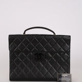 Ultra-Rare Chanel 1995 Quilted Lambskin Flap Briefcase Lucite CC Turn-Lock