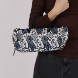 Prada Blue Lurex East West Baroque Handle Bag