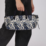 Prada Blue Lurex East West Baroque Handle Bag