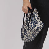 Prada Blue Lurex East West Baroque Handle Bag