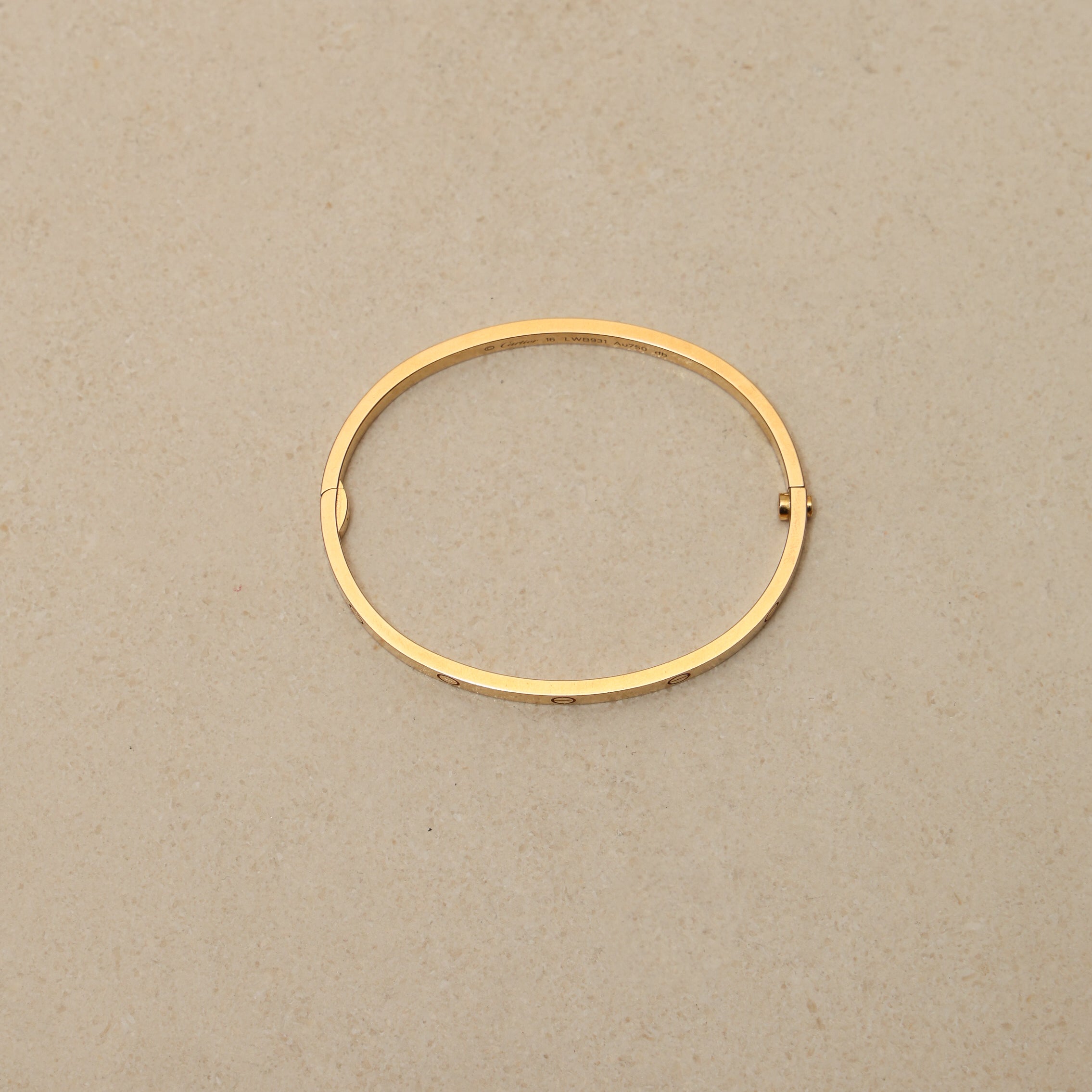 Cartier 18K Yellow Gold Small Love Bracelet 16